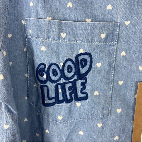 Rope Women's Blue Button Down Shirt Size M Cotton - Picture 8 of 8